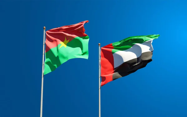 Beautiful National State Flags Uae United Arab Emirates Burkina Faso — Stock Photo, Image