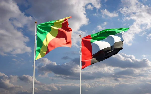 Kongo Cumhuriyeti Nin Güzel Ulusal Bayrağı Bae Birleşik Arap Emirlikleri — Stok fotoğraf