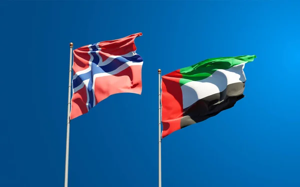 Norveç Bae Birleşik Arap Emirlikleri Nin Güzel Ulusal Bayrağı Gökyüzü — Stok fotoğraf
