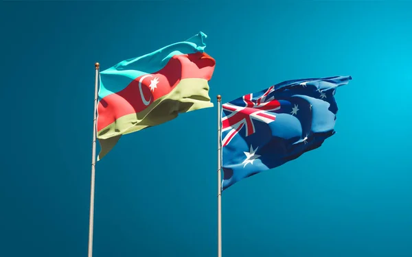 Australia Banderas Bandera Concepto Emblema Bandera Asta Bandera Fondo Libertad — Foto de Stock