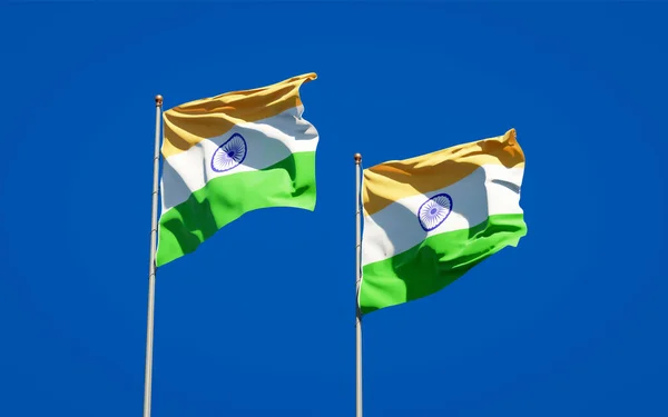 Красивые Национальные Государственные Флаги Индии Фоне Неба Концепция Оформления — стоковое фото