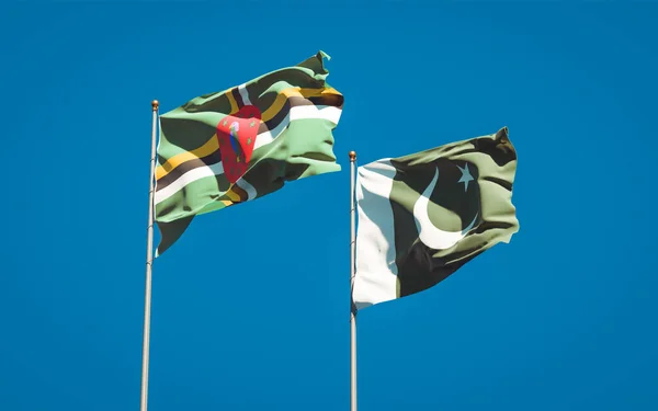 Schöne Nationalflaggen Von Pakistan Und Dominica Zusammen Himmel Konzept — Stockfoto