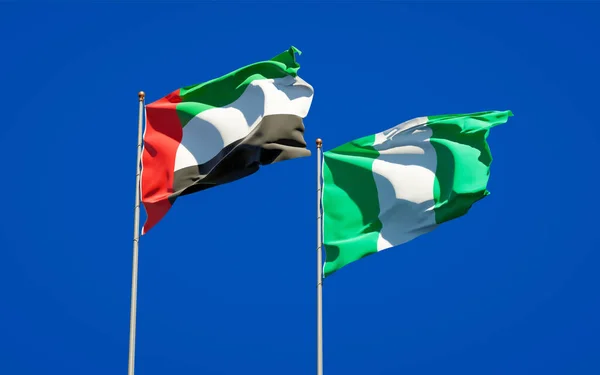 Belle Bandiere Nazionali Stato Degli Emirati Arabi Uniti Emirati Arabi — Foto Stock