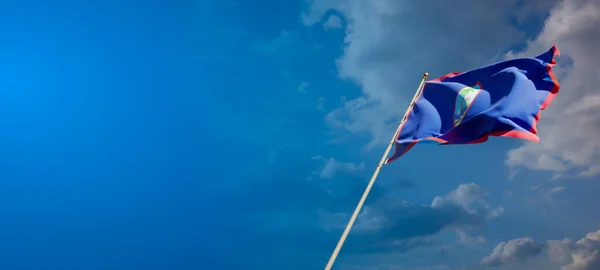 Schöne Nationalflagge Von Guam Mit Leerzeichen Guam Flagge Auf Breitem — Stockfoto