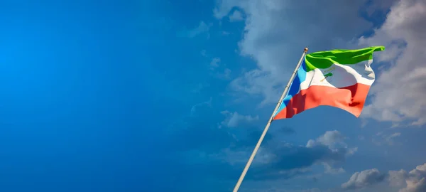 Beautiful National State Flag Equatorial Guinea Blank Space Equatorial Guinea — Stock Photo, Image