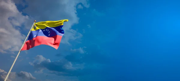 Vacker Nationalstatsflagga Venezuela Med Tomt Utrymme Venezuela Flagga Bred Bakgrund — Stockfoto