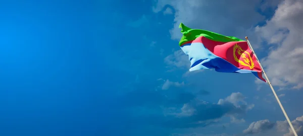 Prachtige Nationale Vlag Van Eritrea Met Lege Ruimte Eritrea Vlag — Stockfoto