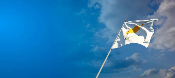 Bela Bandeira Nacional Estado Chipre Com Espaço Branco Bandeira Chipre — Fotografia de Stock