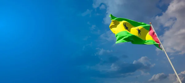 Vacker Nationalstat Flagga São Tomé Med Tomt Utrymme Sao Tome — Stockfoto