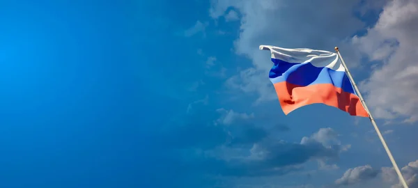 Hermosa Bandera Del Estado Rusia Con Espacio Blanco Bandera Rusia —  Fotos de Stock