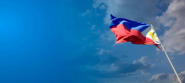 余白のあるフィリピンの美しい国旗 テキスト3Dアートワークのための場所と広い背景にフィリピンの旗 — ストック写真