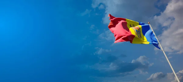 Όμορφη Εθνική Σημαία Κράτους Της Μολδαβίας Κενό Χώρο Σημαία Μολδαβίας — Φωτογραφία Αρχείου