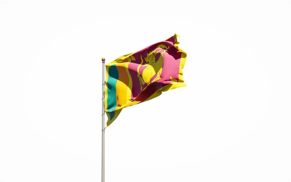 Beyaz Arka Planda Sri Lanka Nın Güzel Ulusal Bayrağı Zole — Stok fotoğraf