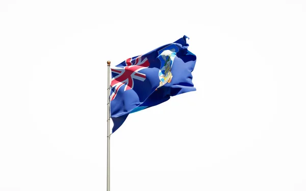 美丽的福克兰群岛国旗白色背景 独立特写的福克兰群岛国旗3D艺术品 — 图库照片