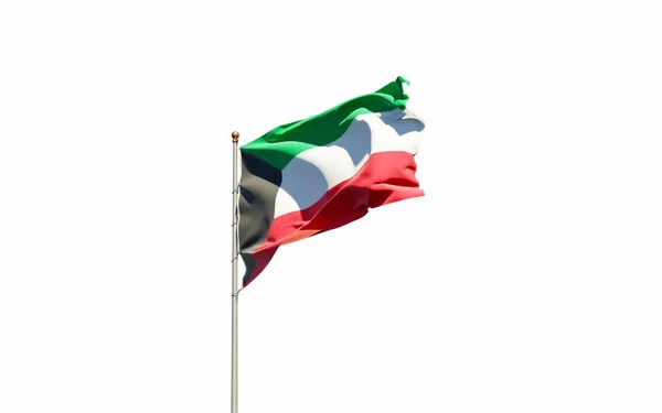 Національний Прапор Кувейту Білому Тлі Ізольований Прапор Зображення — стокове фото