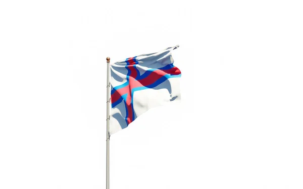 Національний Прапор Фарерських Островів Білому Тлі Ізольований Прапор Зображення — стокове фото