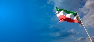 Kuveyt 'in güzel ulusal bayrağı. Geniş arkaplan üzerinde boş alan var. Metin 3D sanat eserleri için yer var..