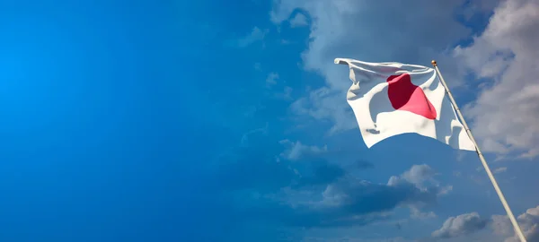 Hermosa Bandera Estatal Nacional Japón Con Espacio Blanco Amplio Fondo —  Fotos de Stock