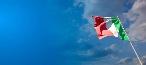 Hermosa Bandera Estatal Nacional Italia Con Espacio Blanco Amplio Fondo — Foto de Stock