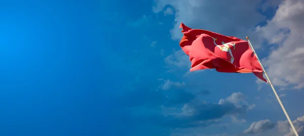 Hermosa Bandera Del Estado Nacional Isla Mann Con Espacio Blanco —  Fotos de Stock