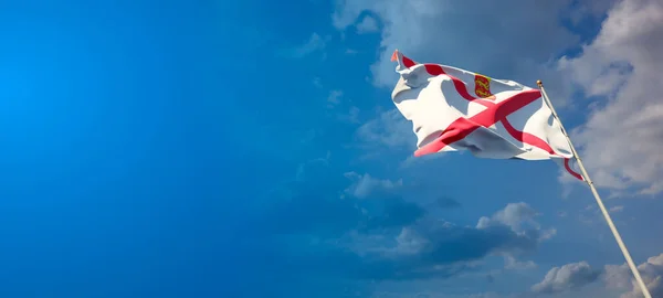 Όμορφη Εθνική Σημαία Του Jersey Κατάσταση Κενό Χώρο Ευρύ Φόντο — Φωτογραφία Αρχείου
