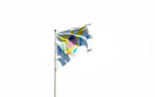 Bela Bandeira Nacional Das Ilhas Virgens Sobre Fundo Branco Isolado — Fotografia de Stock