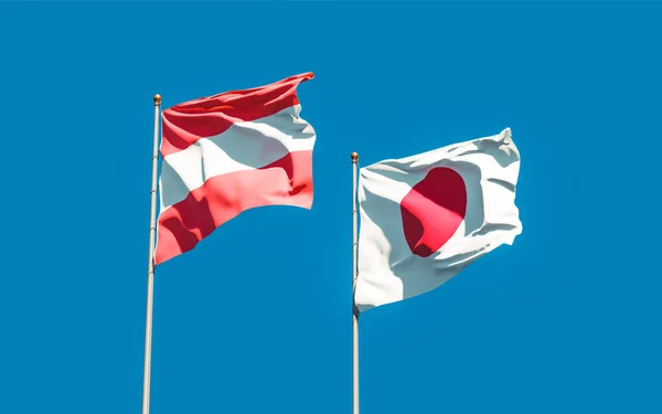 Japans Och Österrikes Flagg Konstverk — Stockfoto