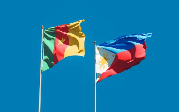 Σημαίες Φιλιππίνων Και Καμερούν Έργα Τέχνης — Φωτογραφία Αρχείου