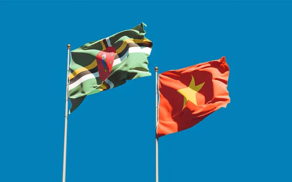 Banderas Vietnam Dominica Obras Arte — Foto de Stock