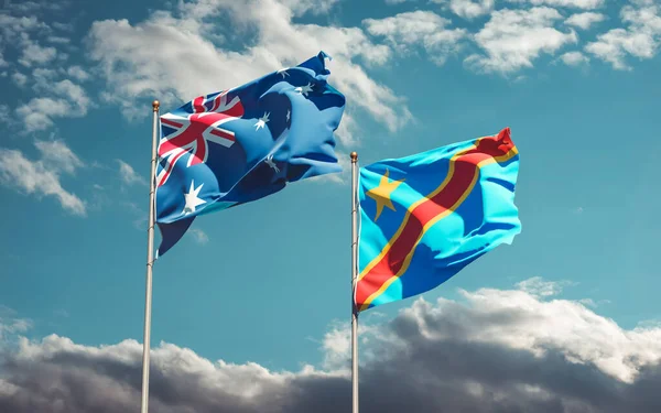 Flaggor Från Kongo Och Australien Konstverk — Stockfoto
