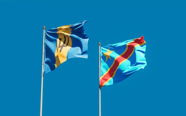 Vlaggen Van Congo Barbados Kunstwerken — Stockfoto
