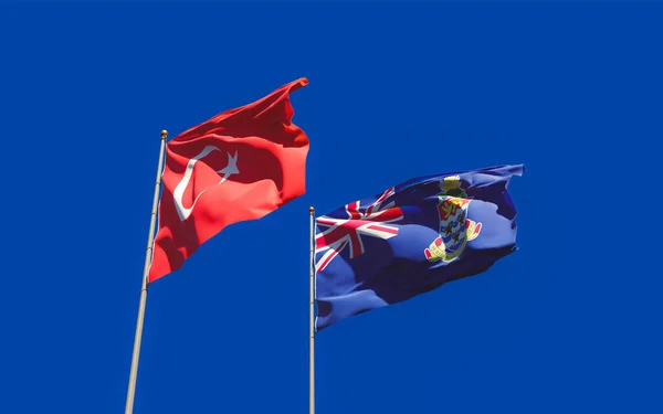 Drapeaux Turquie Des Îles Caïmans Oeuvre — Photo