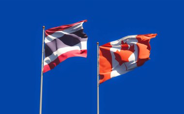 Tayland ve Kanada bayrakları. 3B sanat eseri  