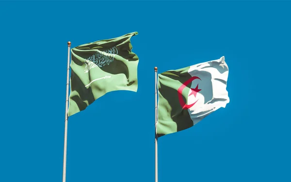Szaúd Arábia Algéria Zászlói Grafika — Stock Fotó