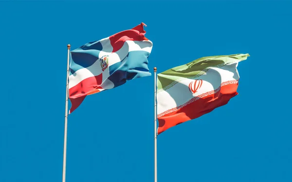Vlaggen Van Iran Dominicaanse Republiek Kunstwerken — Stockfoto