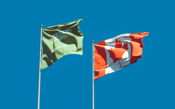 Flags Saudi Arabia Canada Artwork — Stock Photo, Image