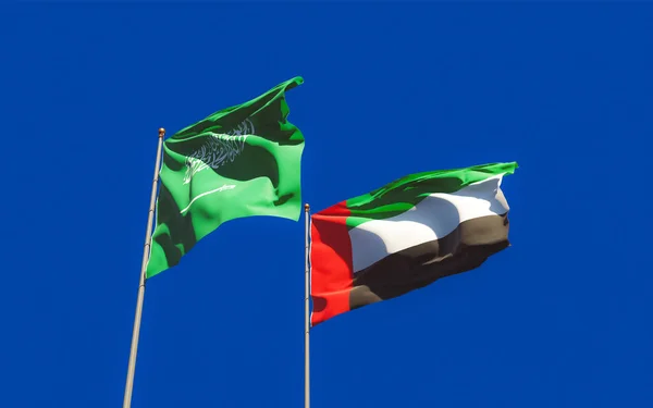 Flags United Arab Emirates Saudi Arabia Saudi Arabia Artwork — Stock Photo, Image