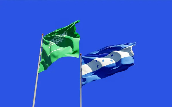 ホンジュラスとサウジアラビアの国旗 3Dアートワーク — ストック写真