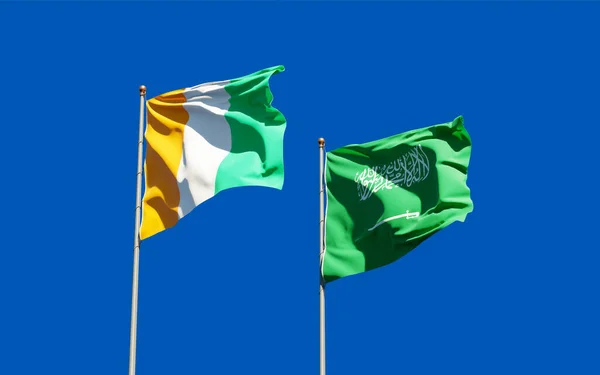 Cote Ivoire Suudi Arabistan Bayrakları Sanat Eseri — Stok fotoğraf