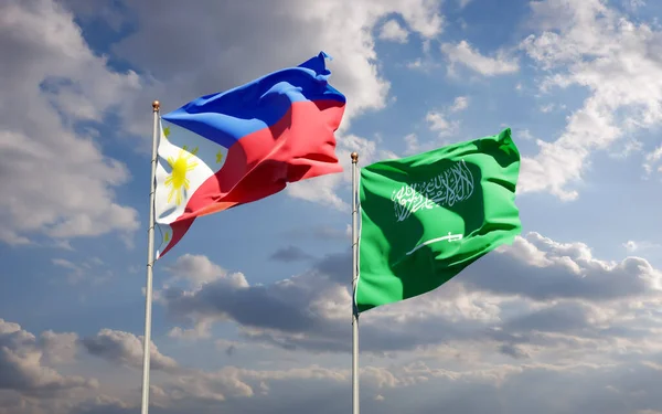 Bendera Arab Saudi Dan Arab Saudi Karya Seni — Stok Foto