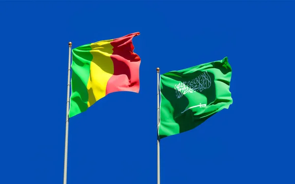Flaggor Från Mali Och Saudiarabien Konstverk — Stockfoto