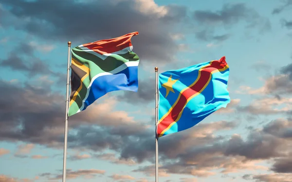 Vlaggen Van Zuid Afrika Congo Kunstwerken — Stockfoto