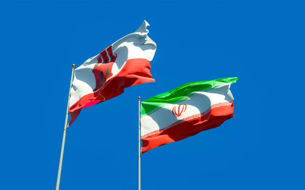 Flag Fra Gibraltar Iran Illustrationer - Stock-foto