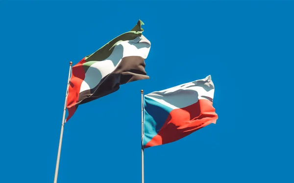 Zászlók Egyesült Arab Emírségek Cseh Grafika — Stock Fotó