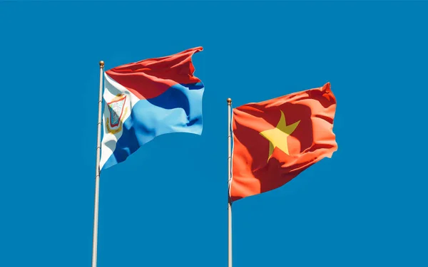 Flags Sint Maarten Vietnam Artwork — Stock Photo, Image