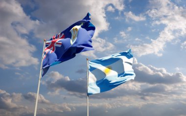 Arjantin ve Anguilla bayrakları. 3B sanat eseri  