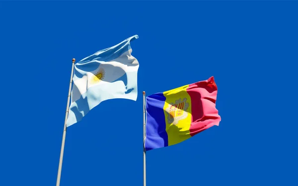 Прапори Аргентини Андорри Ілюстрація — стокове фото