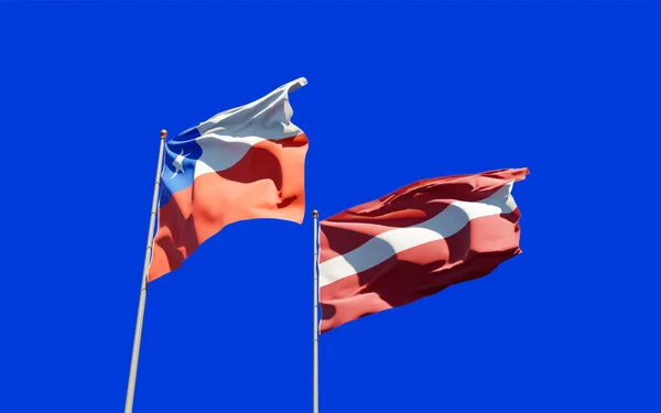 라트비아와 칠레의 국기이다 — 스톡 사진