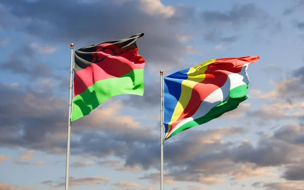 Vlaggen Van Malawi Seychellen Kunstwerken — Stockfoto