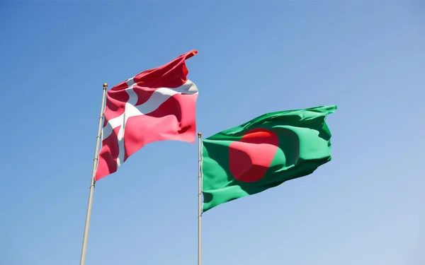 Dánia Banglades Zászlói Grafika — Stock Fotó